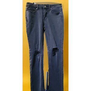 J.O.A.‎ Jeans SZ 25 New Black Denim Raw Hem Cotton Stretch Just One Answer CR50